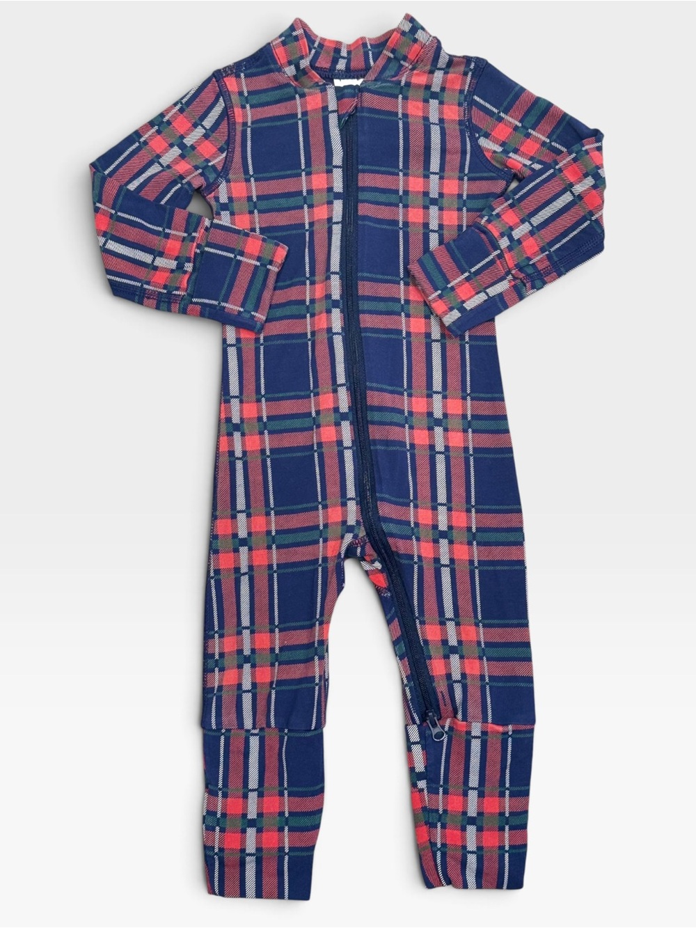 NWOT Hanna Andersson Holiday Plaid Zip Sleeper 3-6M Baby TENCEL Christmas Tartan